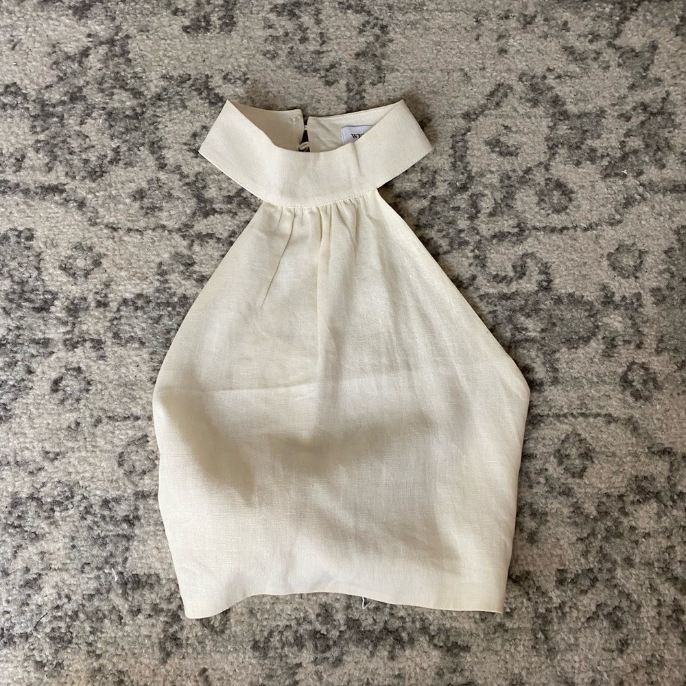 we wore what halter linen tie top size xs never worn